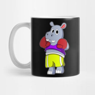 Hippo as Boxer with Boxing gloves Mug